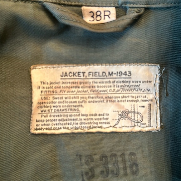 US Army Other - Vintage M 1943 Field Jacket Khaki Size 38R